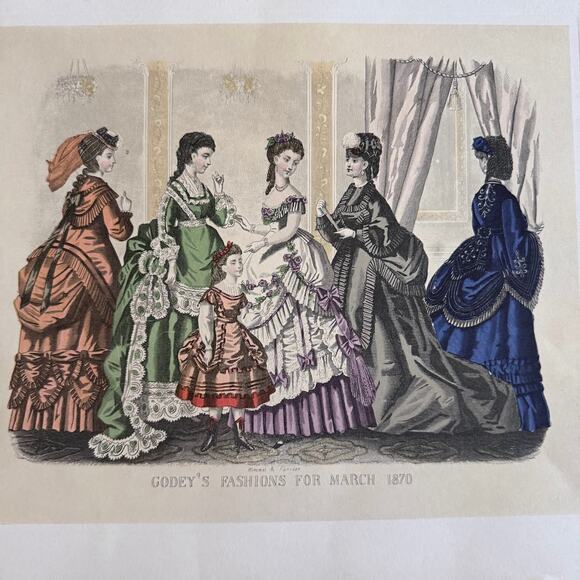 Godey's Fashion Art Prints Set of 4 McCall's Centennial Portfolio 1870 Vintage - Picture 9 of 10